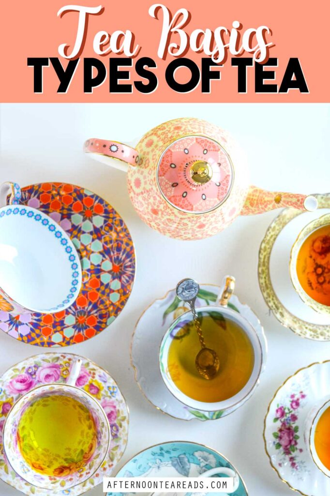 Tea Basics to Know: The Different Types of Tea If you’re just discovering this huge world of tea, here are some tea basics to know about the different types of tea. #teabasics #typesoftea #camelliasinensis #blacktea #greentea