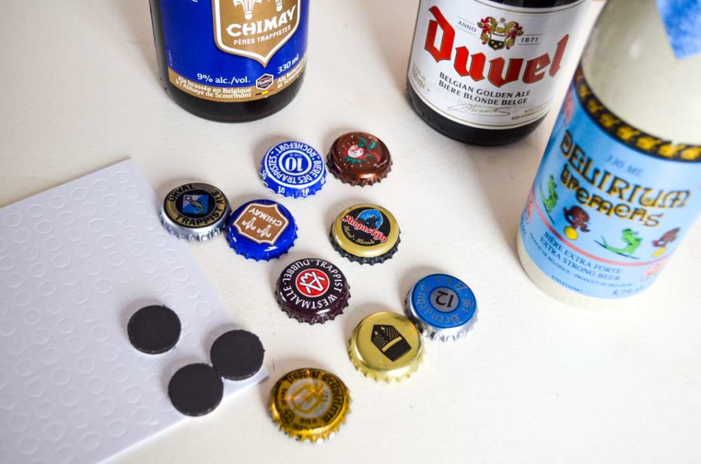 bottle-cap-magnets-souvenir-from-belgium