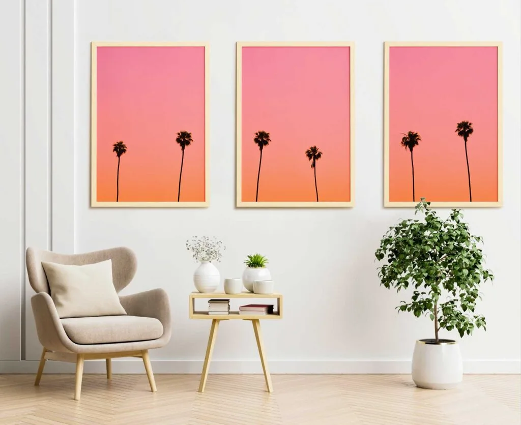 set-of-three-palm-trees-at-sunset