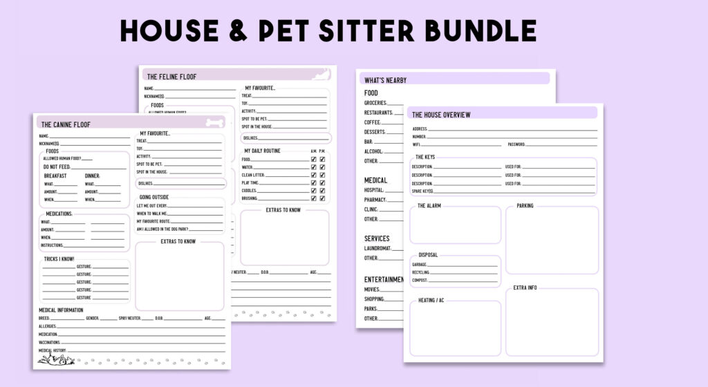 house and pet sitters bundle