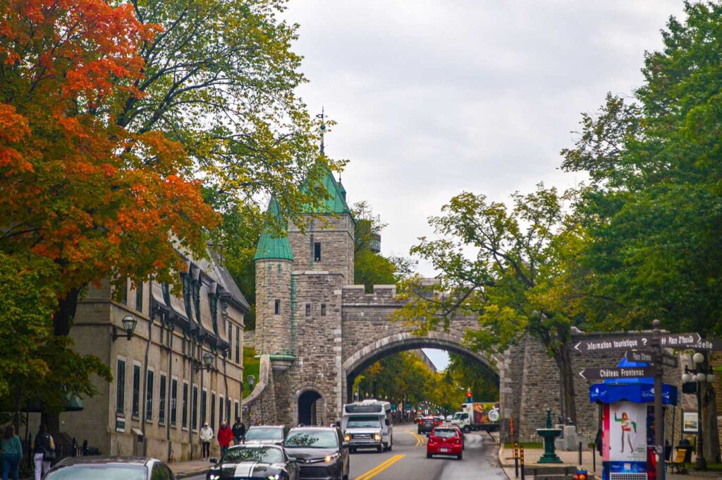 driving-out-of-quebec-city-through-the-old-city-gates