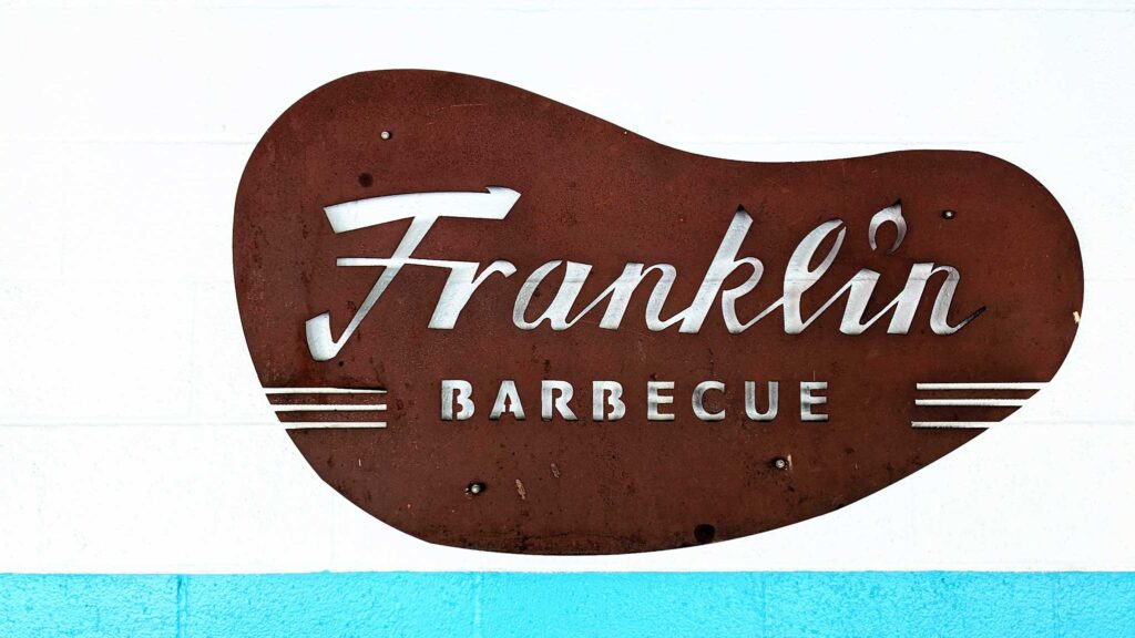 Franklin barbecue in Austin the sign