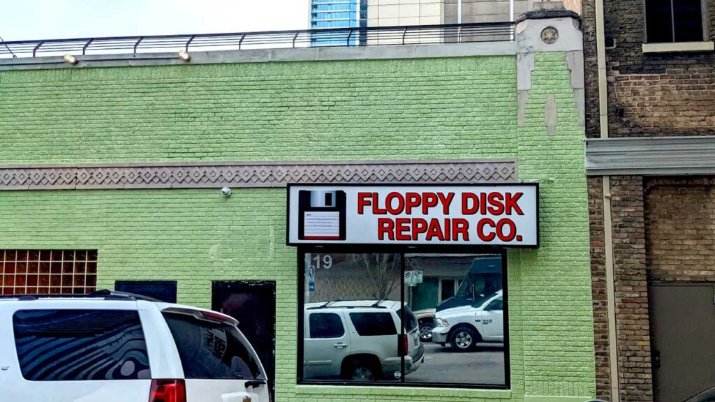 floppy-disk-repair-store-things-to-do-in-austin-at-night